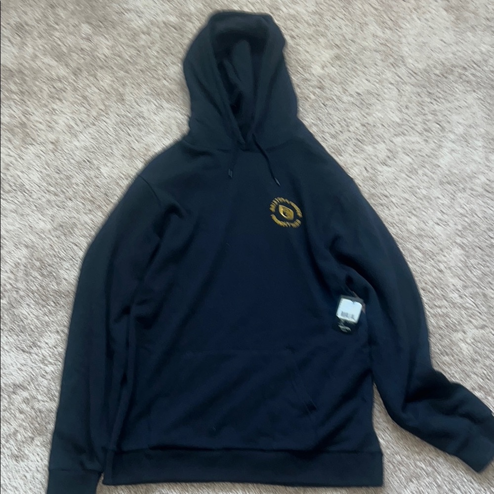 Brixton Black Hoodie with Yellow Emblem
